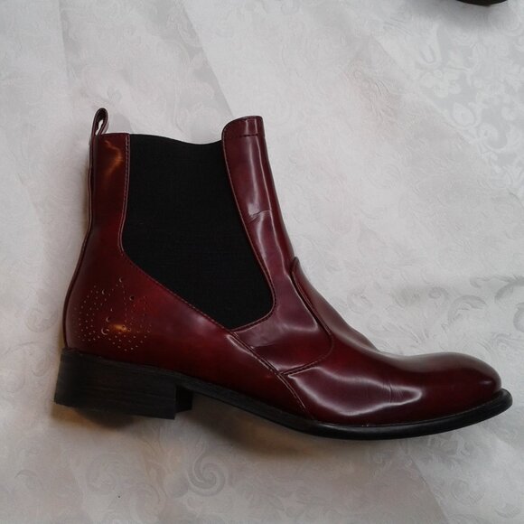 Bourgeois Boheme Women's Vegan Grace Chelsea Boot Red EU Size 39 / US 8.5 - Picture 7 of 16